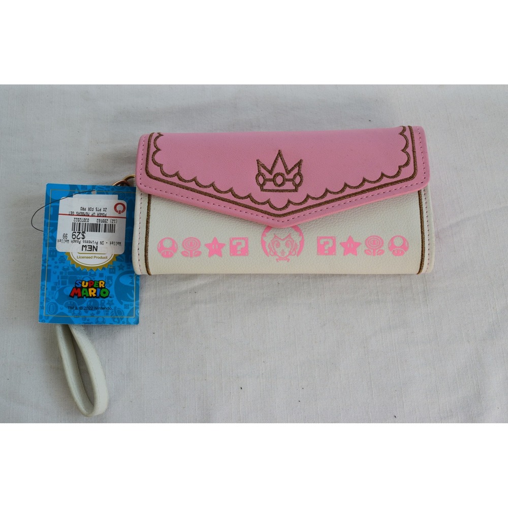 Danielle Nicole Princess Peach Wallet OS Pink Cream Super Mario Wristlet Womens